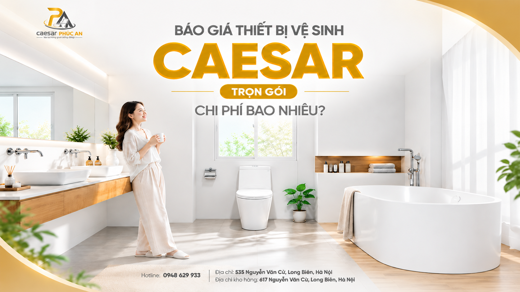 BÁO GIÁ THIẾT BỊ VỆ SINH CAESAR TRỌN GÓI: CHI PHÍ BAO NHIÊU?